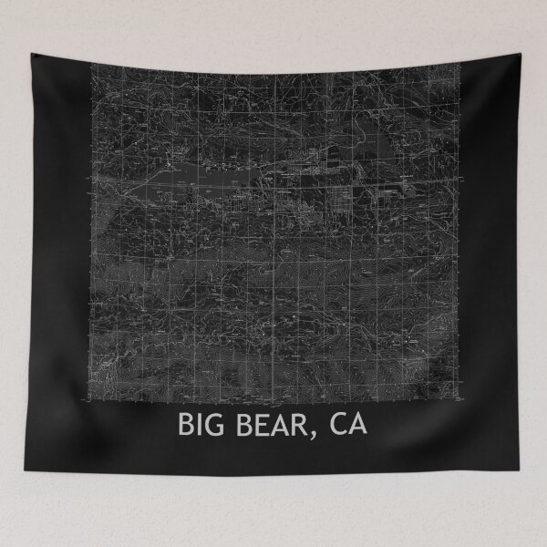 Item preview, Big Bear, CA Quad Topographical Map Black designed and sold by PGHPhotoCo.