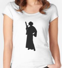 Star Wars Princess Leia Black Women's Fitted Scoop T-Shirt