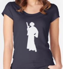 Star Wars Princess Leia White Women's Fitted Scoop T-Shirt