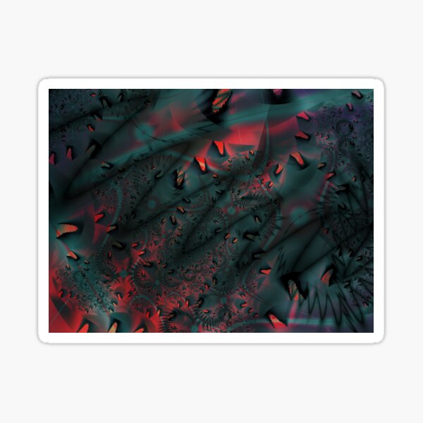 Red Abstract Lined Sticker