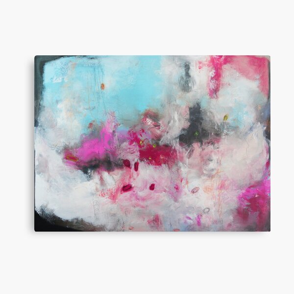 P{ink and blue abstract print Metal Print