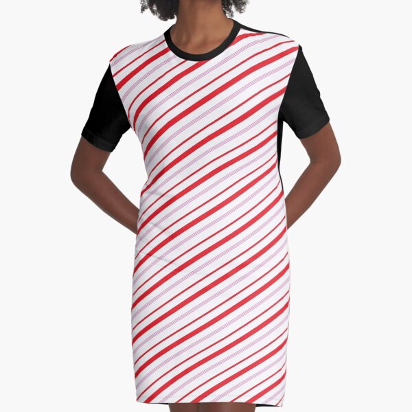 Candy Cane Stripes Graphic T-Shirt Dress