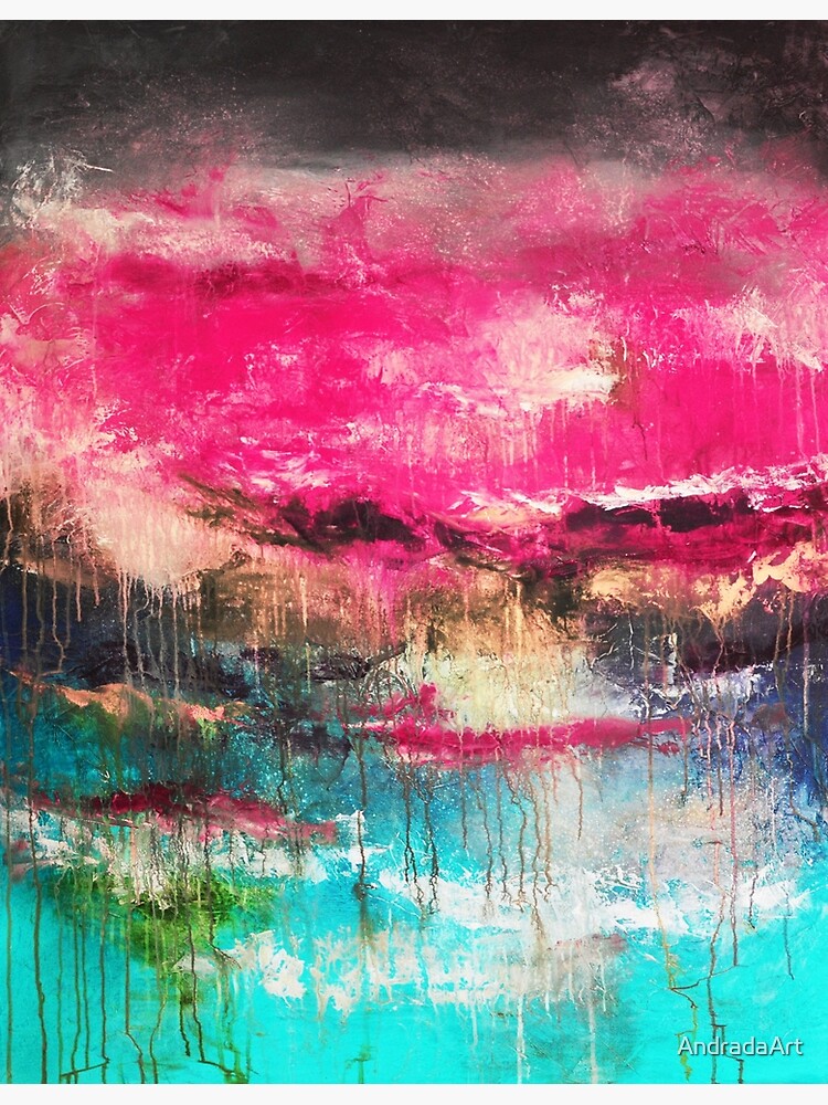 "Large Pink teal art" Canvas Print for Sale by AndradaArt Redbubble