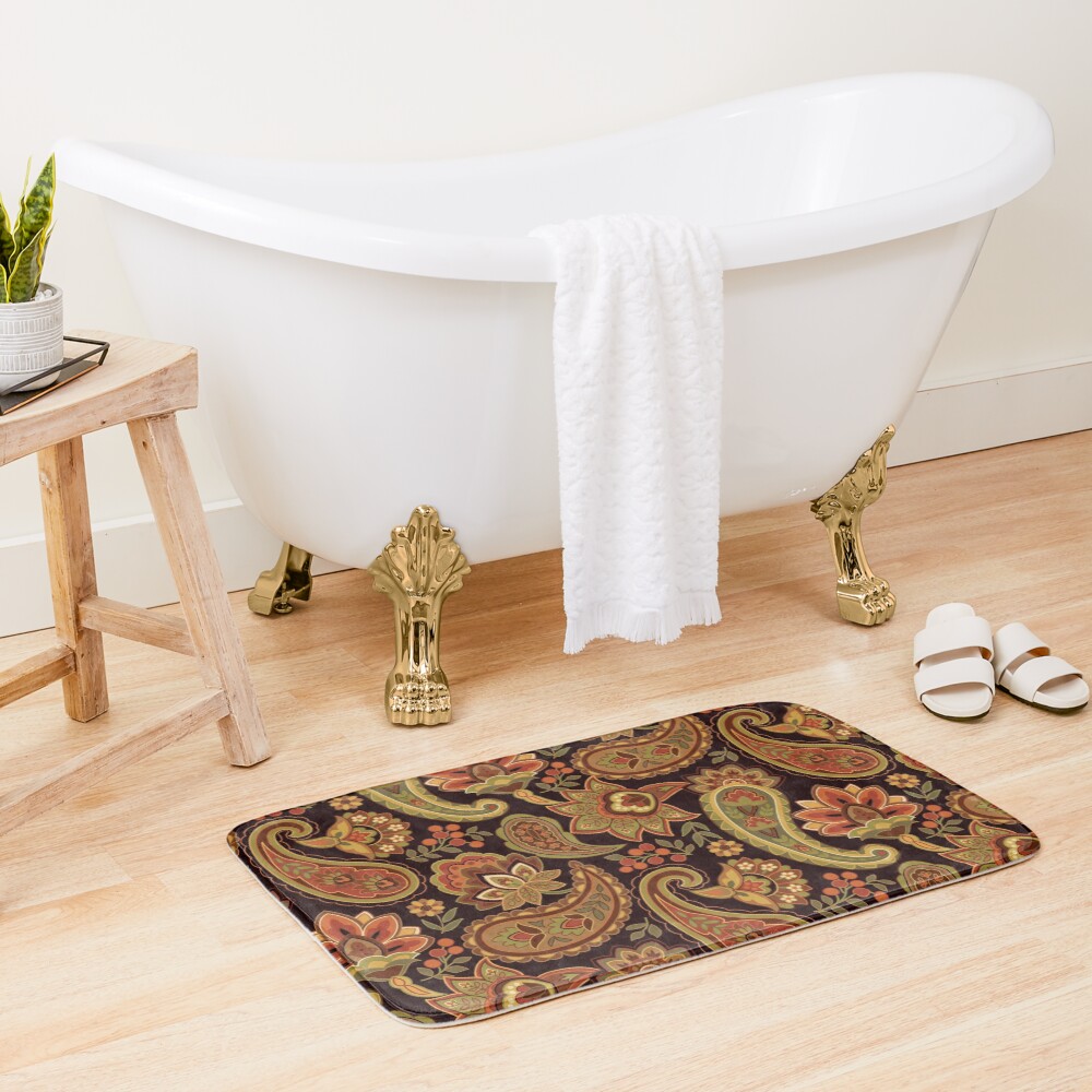 Autumn Paisley Bath Mat