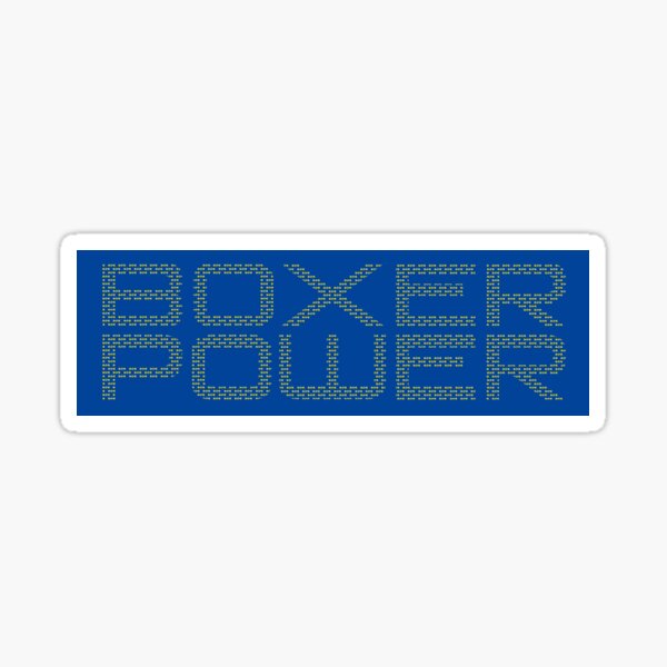 "Boxer Power" (made up of boxer engine piston designs) Sticker