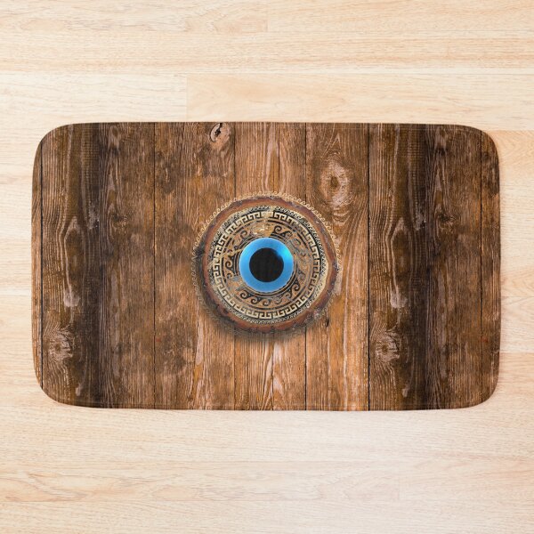 Item preview, Mati Evil Eye Wood Greek Key designed and sold by Yiorgos Designs.