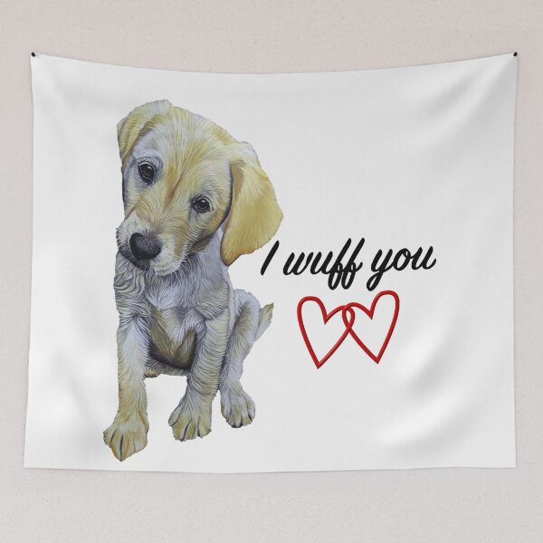 Item preview, Labrador 'I wuff you' message designed and sold by IslesArt.