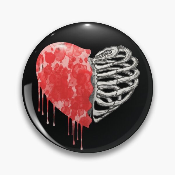 Item preview, Skeleton rib heart, Broken, heart, watercolor design, heart disease awareness designed and sold by Collagedream.
