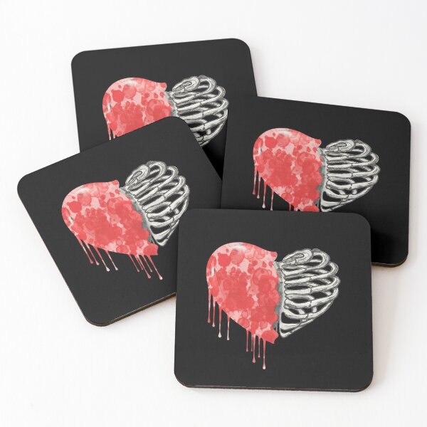 Item preview, Skeleton rib heart, Broken, heart, watercolor design, heart disease awareness designed and sold by Collagedream.