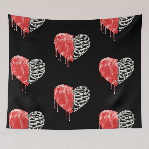 Item preview, Skeleton rib heart, Broken, heart, watercolor design, heart disease awareness designed and sold by Collagedream.