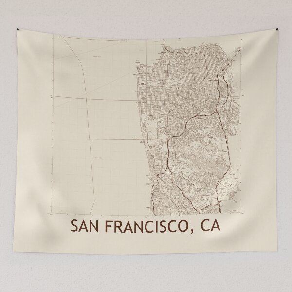 Item preview, San Francisco, CA Quad Topographical Map Vintage designed and sold by PGHPhotoCo.