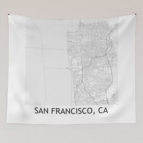 Item preview, San Francisco, CA Quad Topographical Map Black & White designed and sold by PGHPhotoCo.