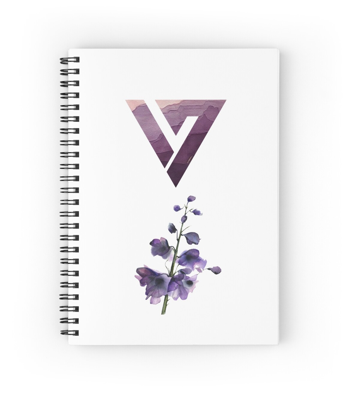 quot purple floral watercolor seventeen logo design kpop quot spiral notebooks by manzae redbubble quot purple floral watercolor seventeen logo design kpop quot spiral notebooks by manzae redbubble