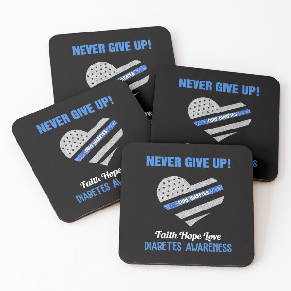 Item preview, Never Give Up, Diabetes Type 1 Diabetes, Diabetes Quote, Funny Diabetes, Funny Pancreas  designed and sold by Aerial Addicts.
