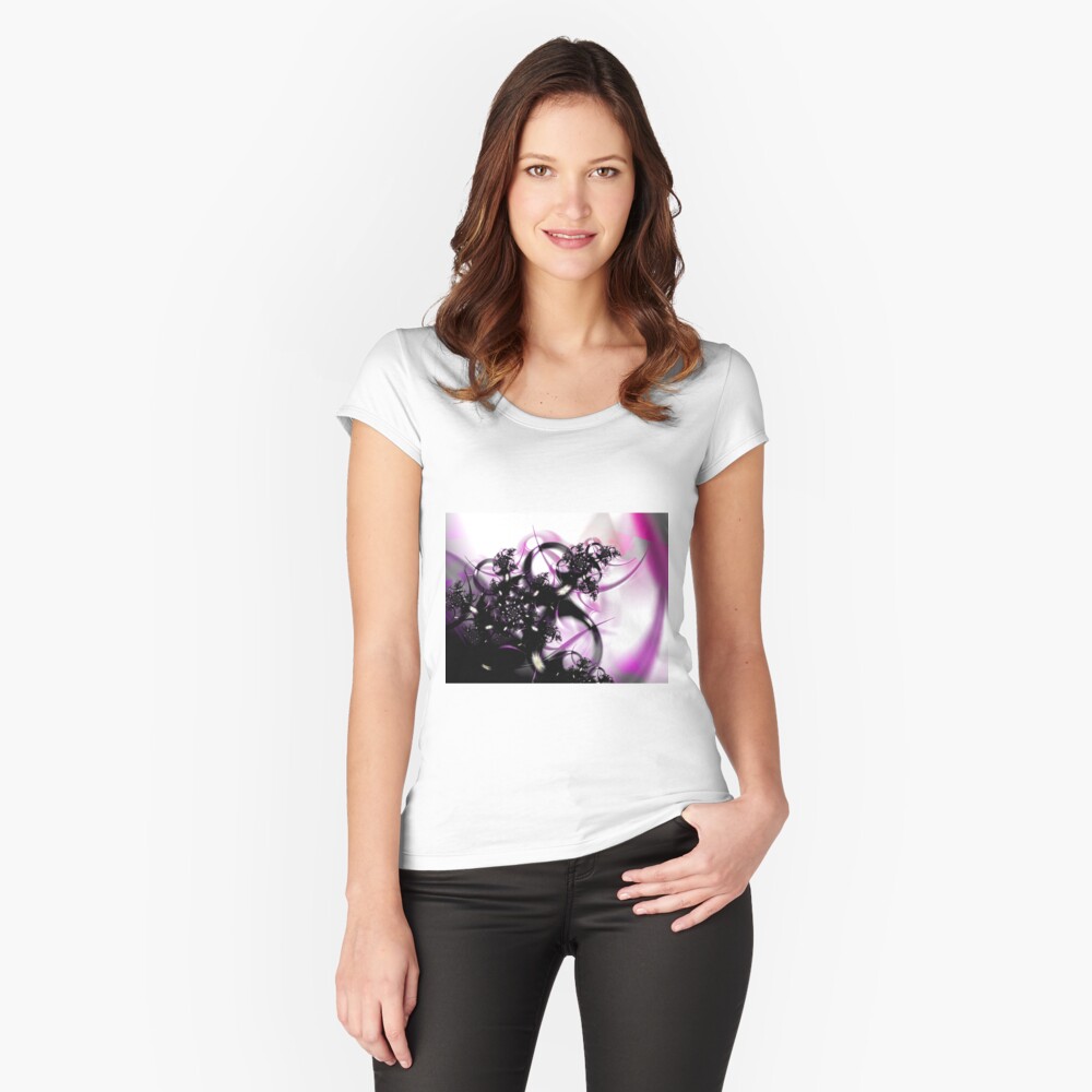 Purple Abstract Fitted Scoop T-Shirt