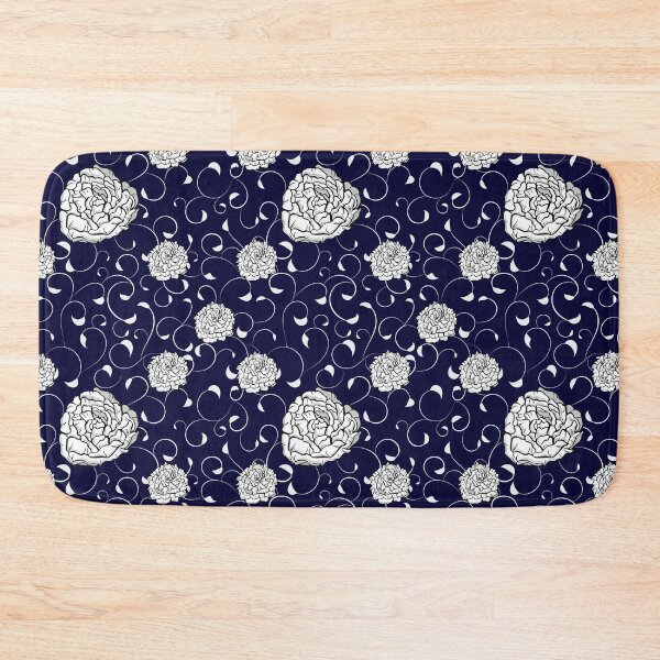 Item preview, White Peonies in the Dark Midnight Blue  designed and sold by Skeenazlan.