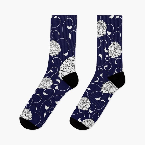 Item preview, White Peonies in the Dark Midnight Blue  designed and sold by Skeenazlan.