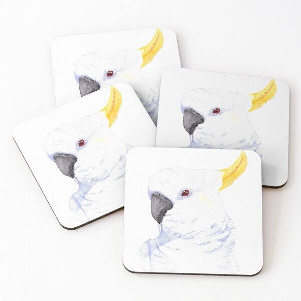 Item preview, sulphur-crested cockatoo watercolor designed and sold by L'Atelier Oranjade.