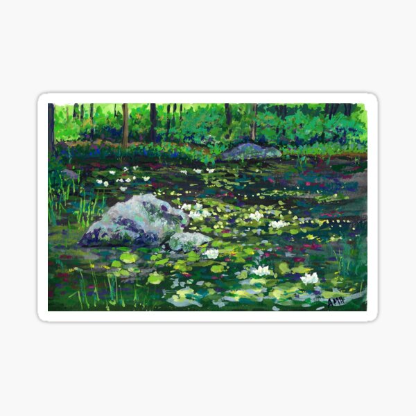 Sparkling Waterlilies Sticker