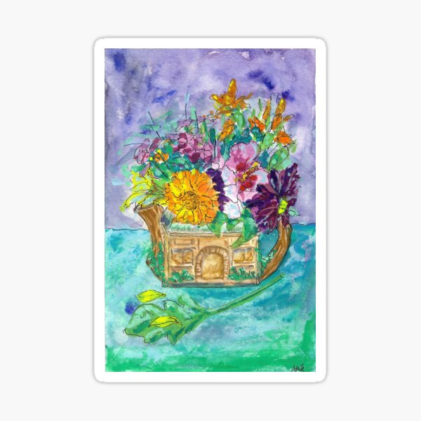 Teapot Floral Sticker