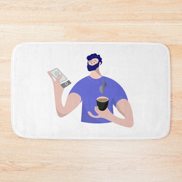 Item preview, Male worker on the phone. Brutal man drincing coffee. designed and sold by TanaLuna.