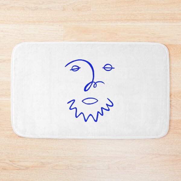 Item preview, Simple stylised abstract freestyle line painting of a face - Face with Beard designed and sold by Roro-WB.