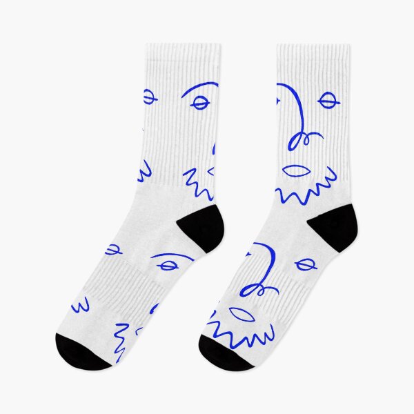 Item preview, Simple stylised abstract freestyle line painting of a face - Face with Beard designed and sold by Roro-WB.