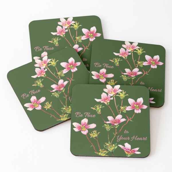 Item preview, Be True to Your Heart - Pink Flower painting designed and sold by HeatherEthereal.