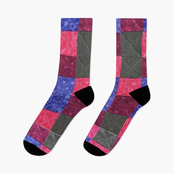 Item preview, Quilted patchwork purple, blue and black chequered pattern  designed and sold by baligaia.