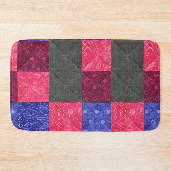 Item preview, Quilted patchwork purple, blue and black chequered pattern  designed and sold by baligaia.