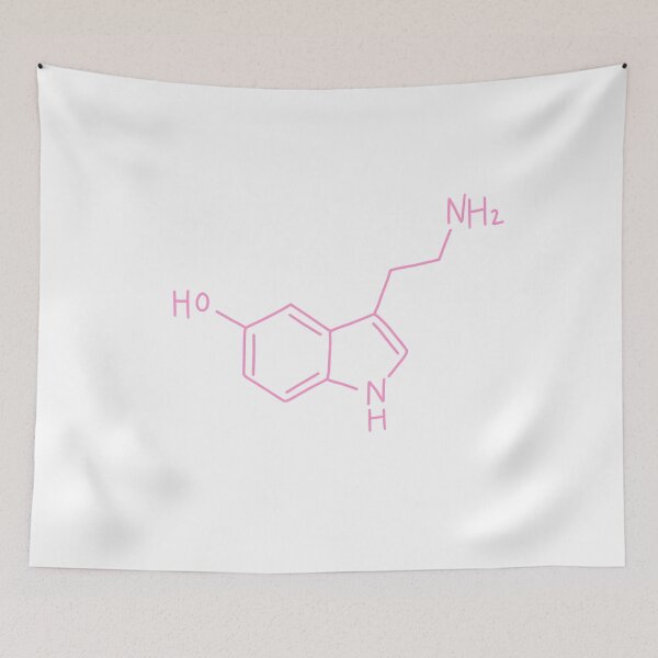 Item preview, Pink Serotonin Molecule Hand Drawn designed and sold by illhustration.