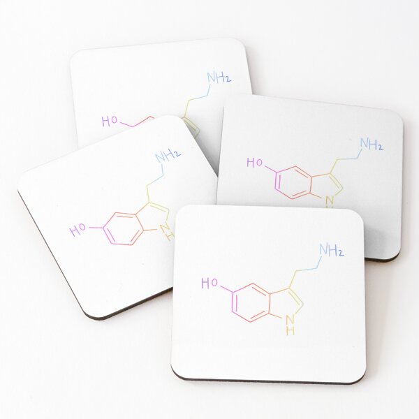 Item preview, Rainbow Serotonin Molecule Hand Drawn designed and sold by illhustration.
