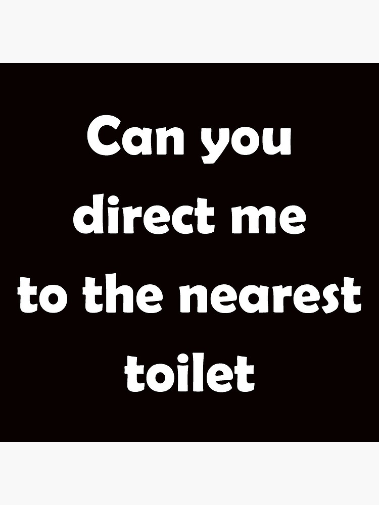 "Can you direct me to the nearest toilet" Poster for Sale by Dogfart21