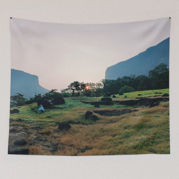 Item preview, Sun Rising On The Mountain Landscape designed and sold by PriyanDecor.