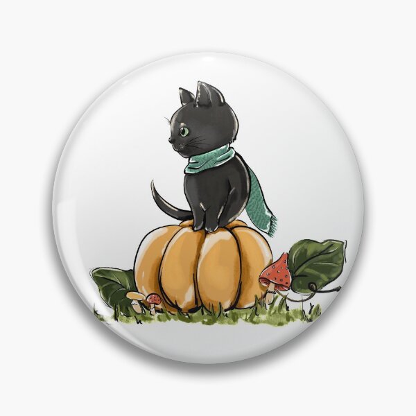 Item preview, Black Cat and the Pumpkin designed and sold by CreativeBu.