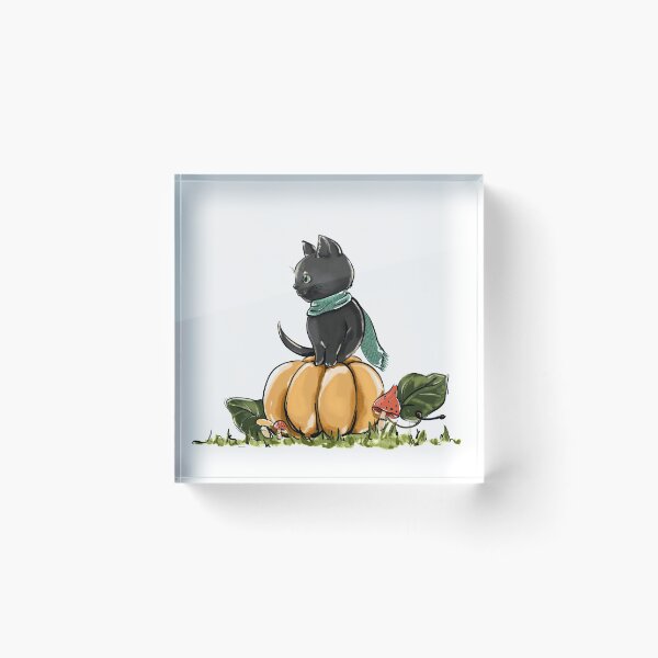 Item preview, Black Cat and the Pumpkin designed and sold by CreativeBu.