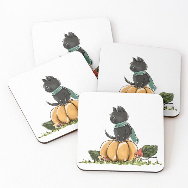 Item preview, Black Cat and the Pumpkin designed and sold by CreativeBu.