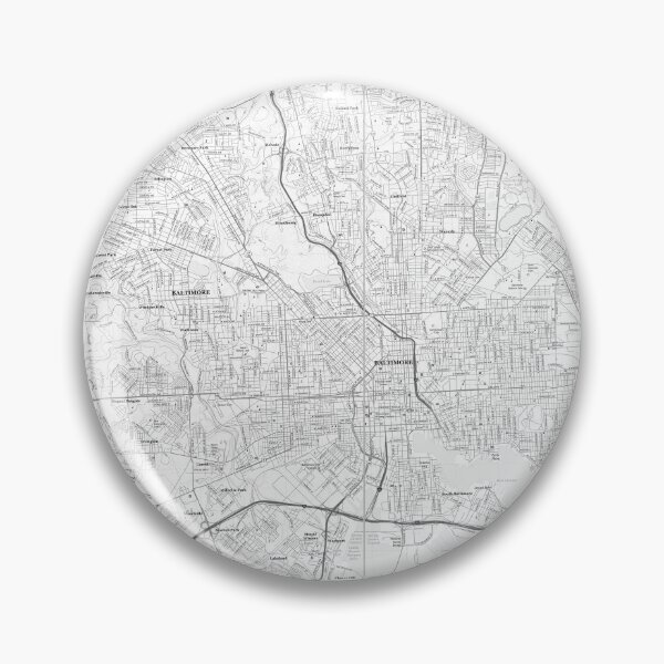 Item preview, Baltimore, MD Topographical Map Black and White designed and sold by PGHPhotoCo.