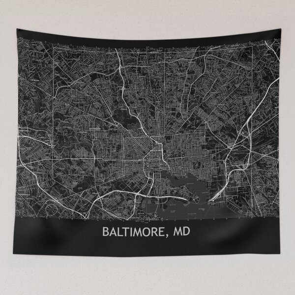 Item preview, Baltimore, MD Topographical Map Black designed and sold by PGHPhotoCo.
