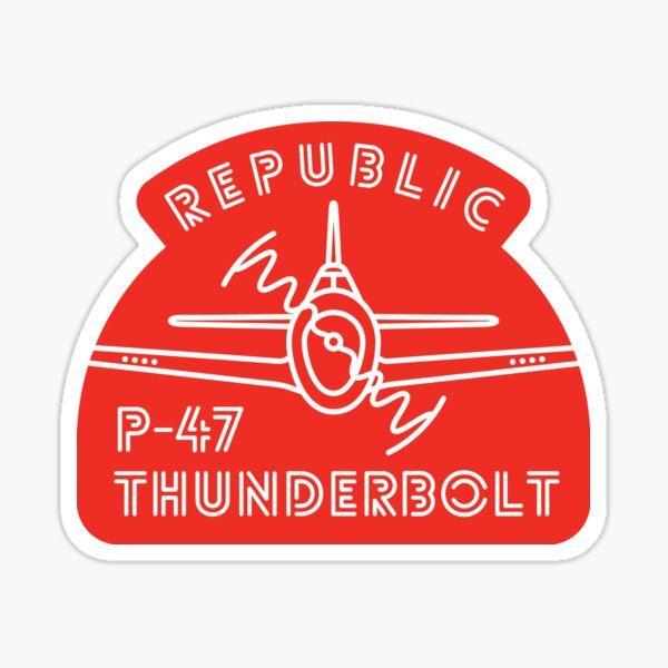 P-47 Thunderbolt neon red Sticker