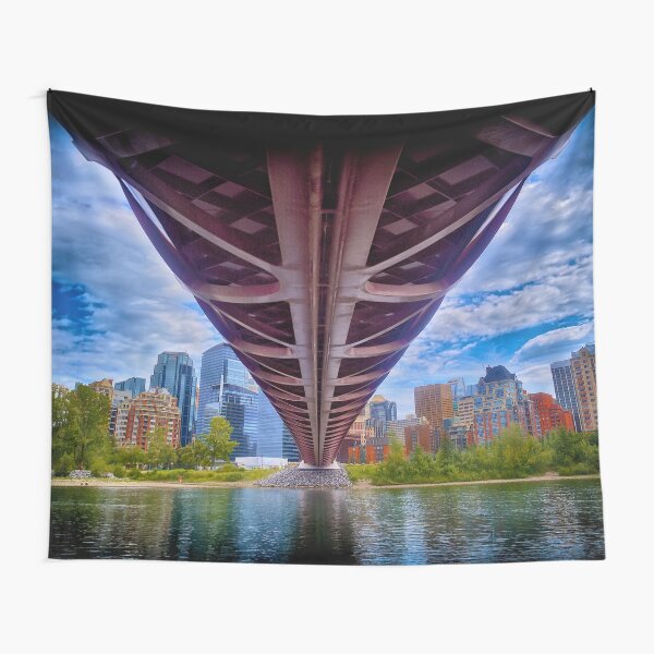 "Peace Bridge, Calgary, Alberta, Canada" Tapestry for Sale by