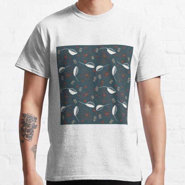 Floral pattern in blue, red and naturals Classic T-Shirt