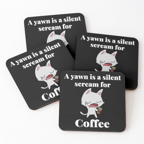 Item preview, A yawn is a silent scream for coffee - Yawning Cat designed and sold by Veewell.
