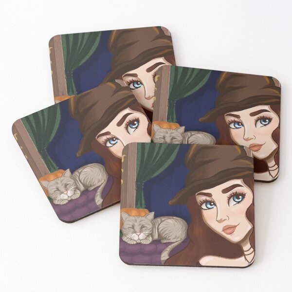 Item preview, Witch with cat designed and sold by LuxingArt.