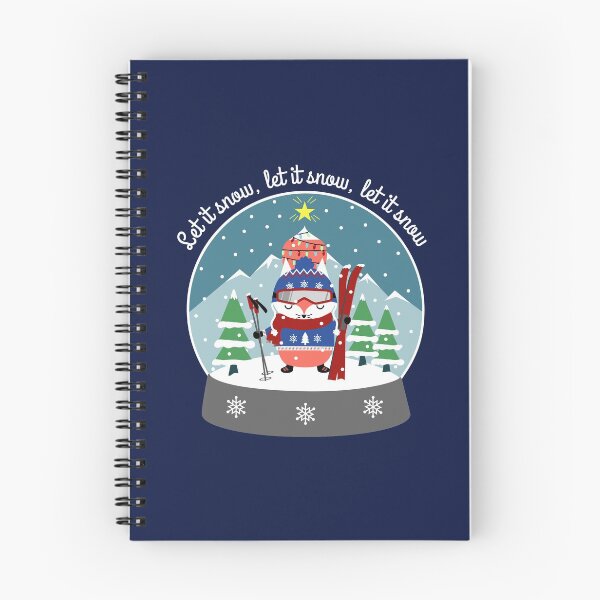 Item preview, Christmas Coral Fox Skier Snow Globe designed and sold by CoralFoxDesigns.