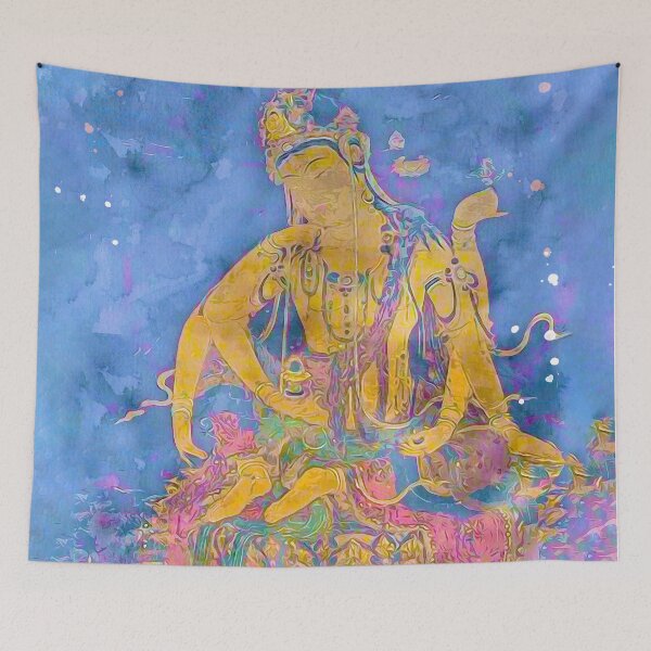 Item preview, Psychedelic Nyoirin Kannon Japanese Buddhist  designed and sold by TheBearandBunny.