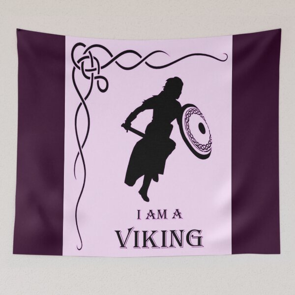 Item preview, FREYA 8 I am a viking woman warrior goddess runes sword North shadow silhouette designed and sold by dragonemma.