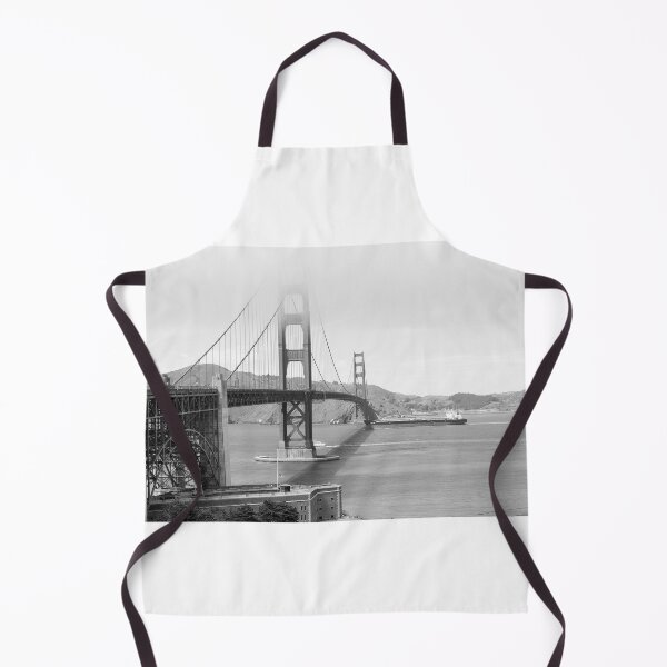 Item preview, Golden Gate Bridge with tanker in black and white designed and sold by Sonja Martin Photography.