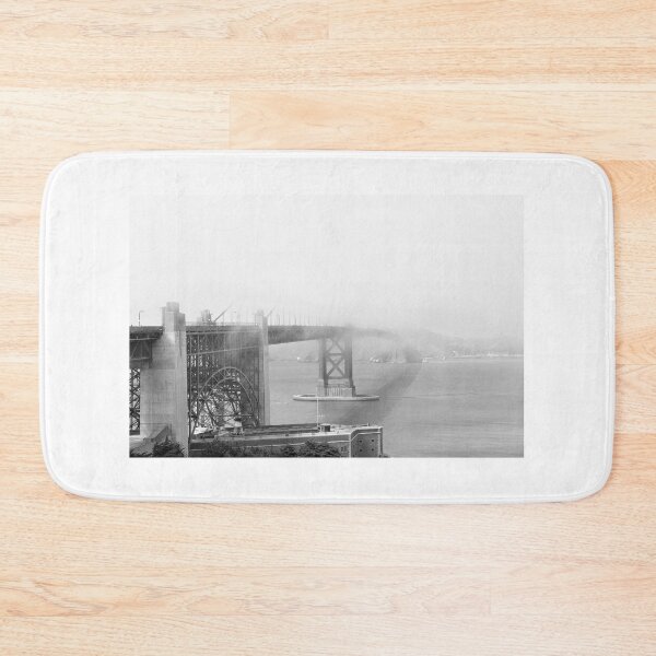 Item preview, Golden Gate Bridge covered in mist in black and white designed and sold by Sonja Martin Photography.