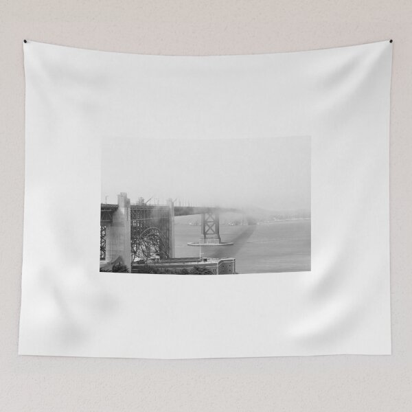 Item preview, Golden Gate Bridge covered in mist in black and white designed and sold by Sonja Martin Photography.